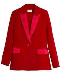ViCOLO - Jassen ,Rood ,Satijn Single-Breasted Jas Met Satijndetails - Lyst