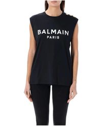 Balmain - T-Shirt aus umweltfreundlicher Baumwolle mit aufgedrucktem -Logo - Lyst
