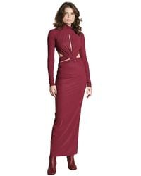 Amazuìn - Langes Kleid Mit U-Boot-Ausschnitt Und Wickeldetail - Lyst