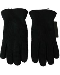 Dolce & Gabbana - Zwart Lederen Motorfiets Biker Mitten Handschoenen - Lyst