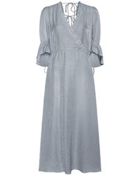 Bruuns Bazaar - Elegantes Kleid Mit V-Ausschnitt Und Bindeschleife - Lyst