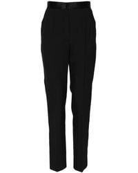 Dolce & Gabbana - Schwarze Woll-Tapered-High-Waist-Hose - Lyst