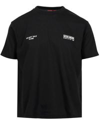 Gcds - Magliette nera in cotone con collo a giro e logo - Lyst