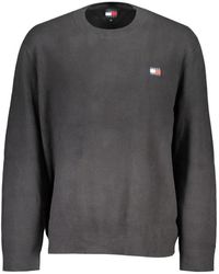 Tommy Hilfiger - Schwarzer baumwollpullover mit stickerei - Lyst