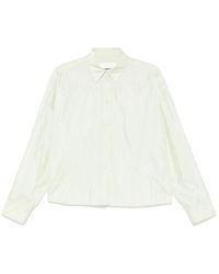 Jil Sander - Grünes hemd mit knopfleiste und klassischem kragen - Lyst