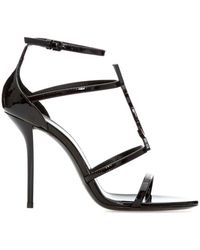 Saint Laurent - Cassandra Lakleren Sandalen - Lyst