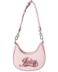 Juicy Couture - Borsa a spalla rosa con logo - Lyst