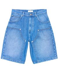 Edwin - Korte Broeken ,Blauw ,Katoen Double Knee Worker Short - Lyst