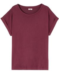 Oltre - Overhemden ,Rood ,Polyester Modal Blend T-Shirt - Lyst