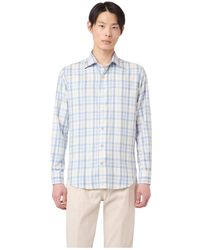 Eleventy - Geruite Katoen Lyocell Overhemd Slim Fit - Lyst