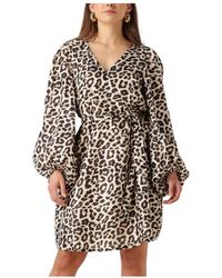 Notre-v - Kleedjes ,Bruin ,Chique Bruine Mini Jurk Nv-France - Lyst