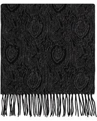 Etro - Wollschal Mit Fransen - Lyst