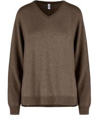 Bomboogie - Merino Wollen Trui Met V-Hals - Lyst