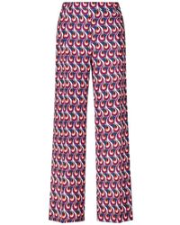 La DoubleJ - Broeken ,Veelkleurig ,Broek Met Wijde Pijpen En Wervelend Patroon - Lyst