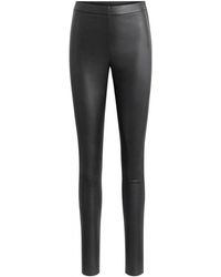 Notyz - Broeken ,Zwart ,Leer Hoge Taille Leren Leggings Met Zadelrug - Lyst
