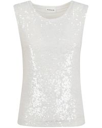P.A.R.O.S.H. - P.A.R.O..H. ,Tops ,Wit ,Tule Top - Lyst