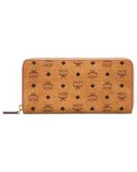 MCM - Accessoires ,Bruin ,Polyester Zip Around Wallet - Lyst