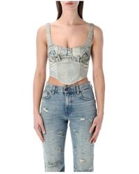 Haikure - Tops ,Grijs ,Katoen Elsie Trompe L'Oeil Top - Lyst