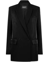 Dondup - Zwarte Wollen Double-Breasted Blazer - Lyst
