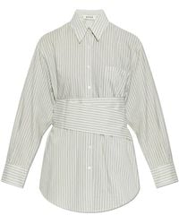 Rohe - Overhemden ,Wit ,Katoen Shirt Met Streepjespatroon - Lyst