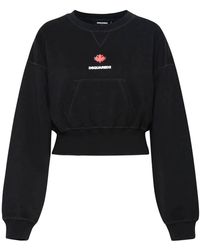 DSquared² - Hoodies & Sweatvesten ,Zwart ,Katoen Italiaanse Sweatshirts - Lyst