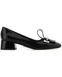 Prada - Schoenen ,Zwart ,Leer 35Mm Pump Van Geborsteld Leer - Lyst