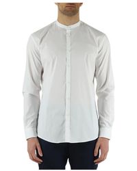 Daniele Alessandrini - Homme couture: camicia in cotone stretch con colletto alla coreana - Lyst