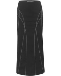 Gestuz - Falda negra de cintura alta con costuras contrastantes - Lyst