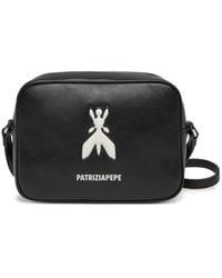 Patrizia Pepe - Schoudertas Van Glad Kalfsleer Met Geborduurde Fly - Lyst