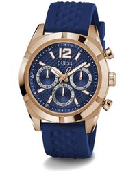 Guess - Widerstand multifunktions blau roségold uhr - Lyst