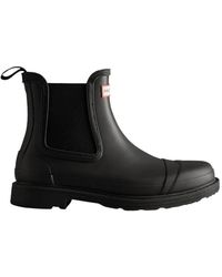 HUNTER - Commando Chelsea Stiefel Schwarz Wasserdicht - Lyst