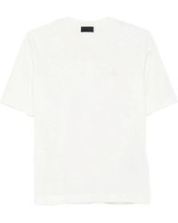 Moncler - Wit Logo Patch Ronde Hals T-Shirt - Lyst
