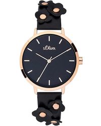S.oliver - Armbanduhr schwarz so-3700-lq - Lyst
