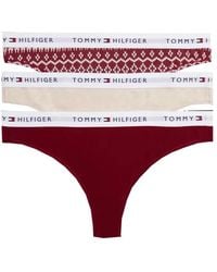 Tommy Hilfiger - Ondergoed ,Veelkleurig ,Katoen Gift 3-Pack Thong Prt - Lyst