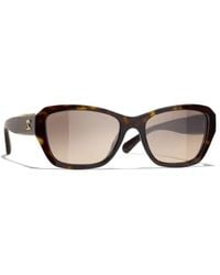 Chanel - Ikonoische sonnenbrille mit braunen verlaufsgläsern - Lyst