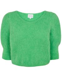 American Dreams - Truien & Vesten ,Groen ,Wol Felgroene Alpaca Pullover Stijlvol Breigoed - Lyst