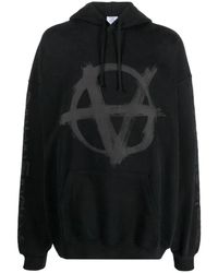 Vetements - Schwarzer hoodie mit grafikdruck - Lyst