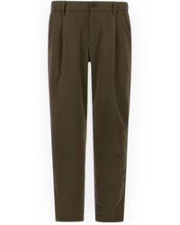 Herno - Broeken ,Groen ,Katoen Seersucker Straight-Leg Broek - Lyst