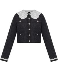 Self-Portrait - Cardigan Met Een Afneembare Kraag - Lyst