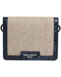 Dolce & Gabbana - Blaue leder canvas crossbody tasche - Lyst