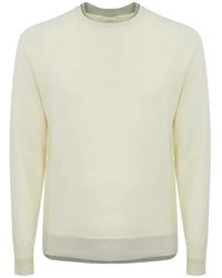 Eleventy - Truien & Vesten ,Geel ,Wol Trui Met Ronde Hals Van Wol - Lyst