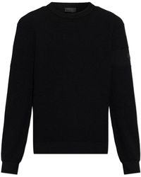 Moncler - Truien & Vesten ,Zwart ,Wol Logo Wollen Trui - Lyst