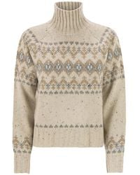 MC2 Saint Barth - Truien & Vesten ,Veelkleurig ,Wol Myra Donegal Sweater - Lyst