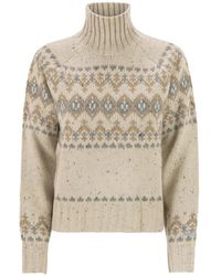 MC2 Saint Barth - Truien & Vesten ,Veelkleurig ,Wol Myra Donegal Sweater - Lyst