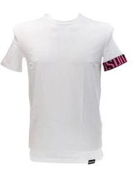 DSquared² - Tops ,Wit ,Katoen Ronde Hals Wit Katoenen T-Shirt - Lyst