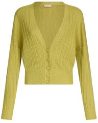 Liu Jo - Truien & Vesten ,Groen ,Polyester Lurex Cardigan - Lyst