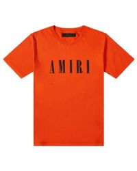 Amiri - Tops ,Oranje ,Katoen Kern Logo Tee Oranje Katoenen T-Shirt - Lyst