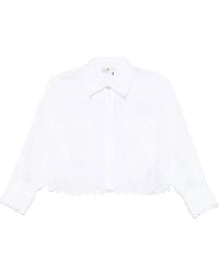Elisabetta Franchi - Weißes Baumwollhemd - Lyst