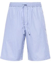 Dolce & Gabbana - Korte Broeken ,Blauw ,Katoen Striped Poplin Bermuda Shorts - Lyst
