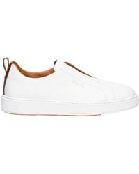 Santoni - Victory slip-on sneakers aus gewalktem leder - Lyst